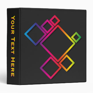 Awesome Colorful Squares Personal Text 3 Ring Binder