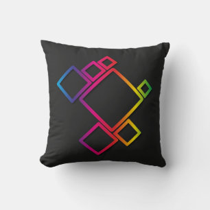 Awesome Colorful Squares Solid Second Side Throw Pillow