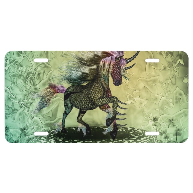 Awesome colorful unicorn license plate (Front)
