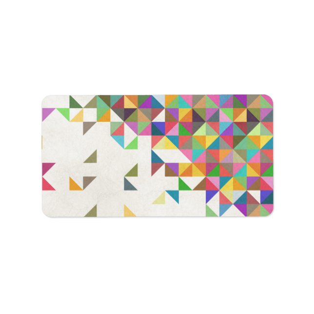 Awesome colourful retro geometric pattern label (Front)