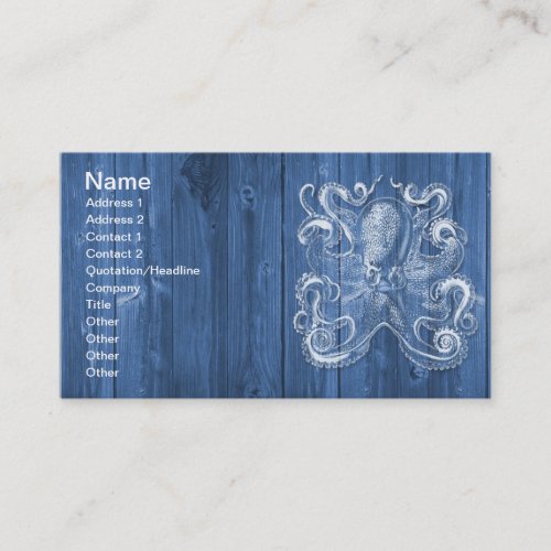awesome cool Antique effect white octopus Business Card