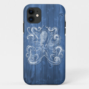 awesome cool Antique effect white octopus iPhone 11 Case