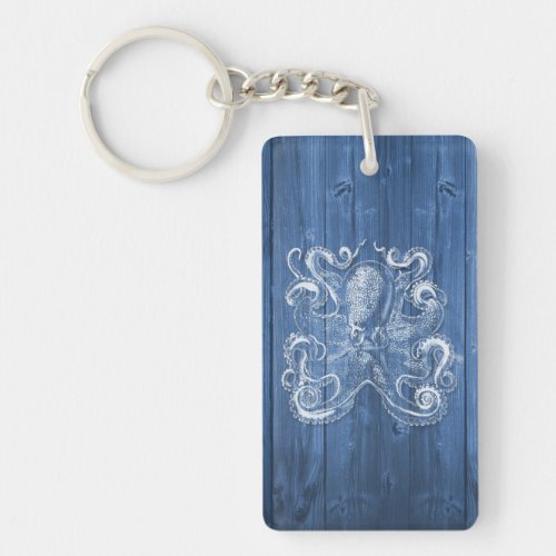 awesome cool Antique effect white octopus Keychain