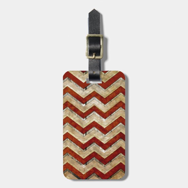 Awesome cool chevron zigzag pattern luggage tag (Front Vertical)