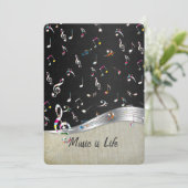 Awesome cool "Music is Life" colourful music notes (Standing Front)