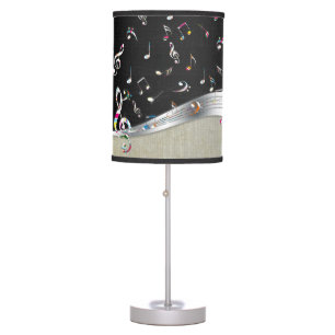 Awesome cool "Music is Life" colourful music notes Table Lamp