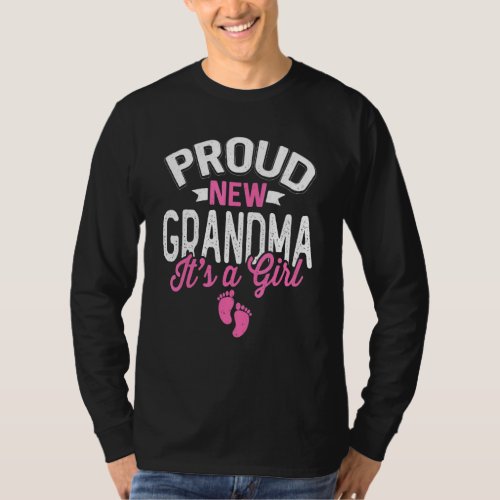 Awesome Cool Proud New Grandma Its A Girl Gender  T_Shirt