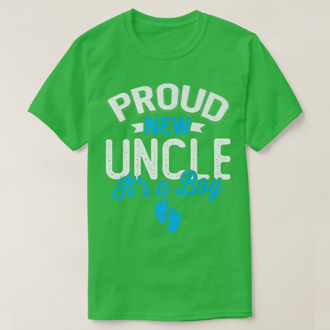 Awesome Cool Proud New Uncle It's A Boy Gender Rev T-Shirt (Design Front)