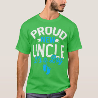Awesome Cool Proud New Uncle It's A Boy Gender Rev T-Shirt