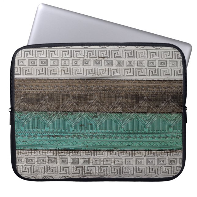Awesome cool trendy Aztec geometric pattern Laptop Sleeve (Front)