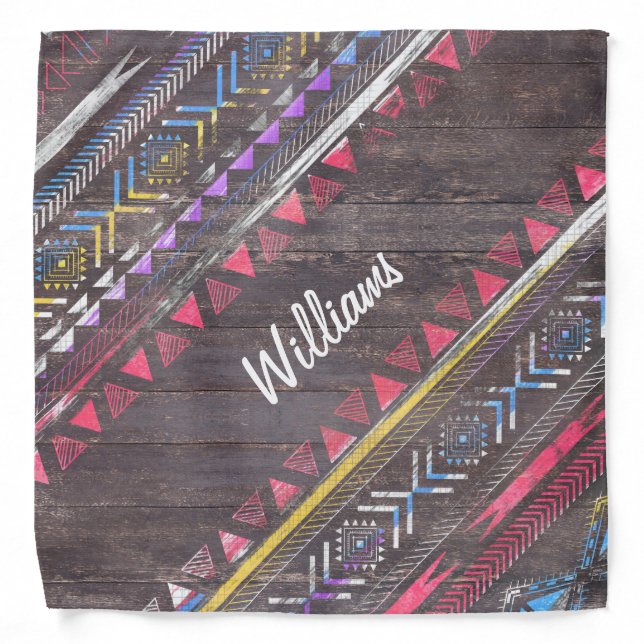 Awesome Cool trendy Aztec tribal Andes wood Bandana (Front)