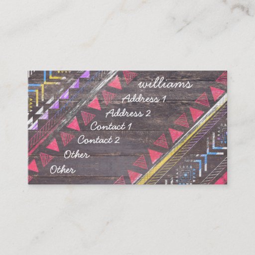 Customizable Awesome Cool trendy Aztec tribal Andes wood Business Cards