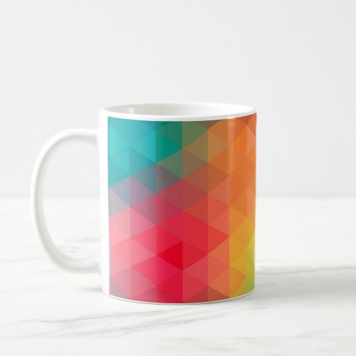 Awesome cool trendy colourful triangles pattern coffee mug