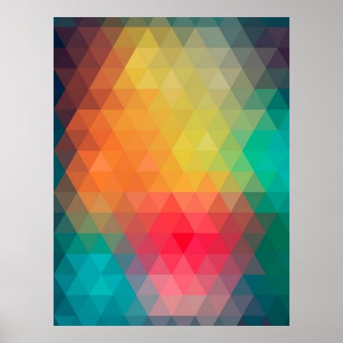 Awesome cool trendy colourful triangles pattern poster
