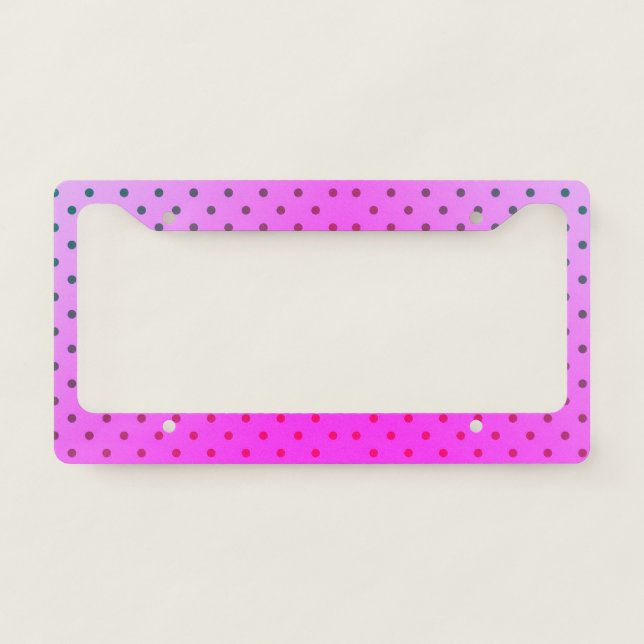 Awesome Cool Trendy  Purple  With Black Dots  License Plate Frame (Front)
