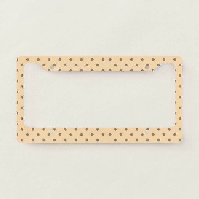 Awesome Cool Trendy  Yellow  With Black Dots   License Plate Frame (Front)