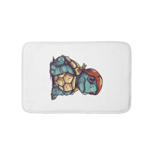 Awesome Cool Turtle Adorable Animal Graphic Bath Mat