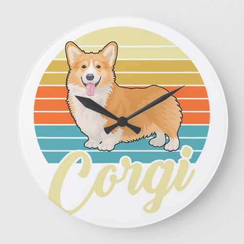 Awesome Corgi 1970s Vintage Retro Large Clock