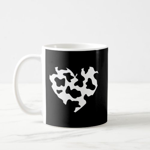 Awesome Cow Print Black White Print Heart Coffee Mug