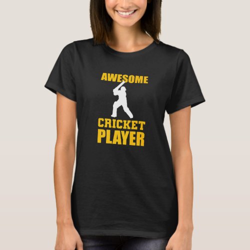 Awesome Cricket Player Baseball Player T_Shirt