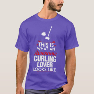 Awesome Curling Lover Funny Design For Gift 2 T-Shirt