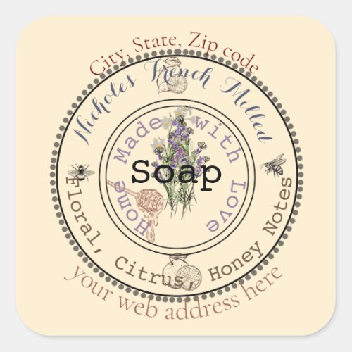 awesome customizable soap  square sticker