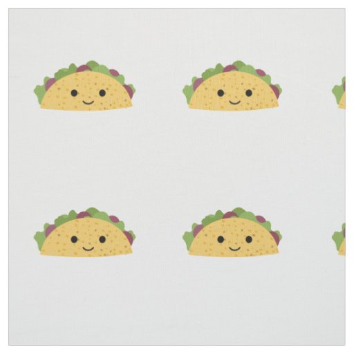 Awesome Cute Cartoon Kawaii Smiling Taco Fabric