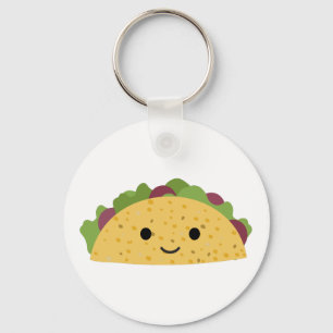 Awesome Cute Cartoon Kawaii Smiling Taco Keychain
