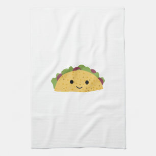 Awesome Cute Cartoon Kawaii Smiling Taco Kitchen Towel