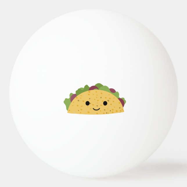 Awesome Cute Cartoon Kawaii Smiling Taco Ping Pong Ball (Front)