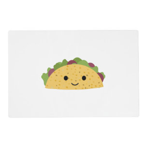 Awesome Cute Cartoon Kawaii Smiling Taco Placemat