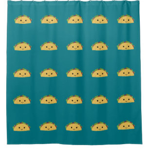 Awesome Cute Cartoon Kawaii Smiling Taco Shower Curtain