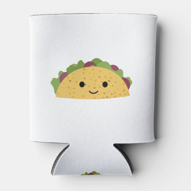 Awesome Cute Cartoon kawaii Taco Can Cooler (Front)