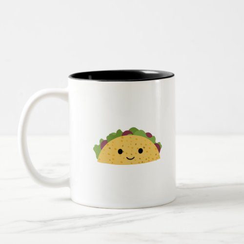 Awesome Cute Cartoon kawaii Taco Two_Tone Coffee Mug