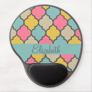 awesome cute trendy Quatrefoil colourful pattern Gel Mouse Pad