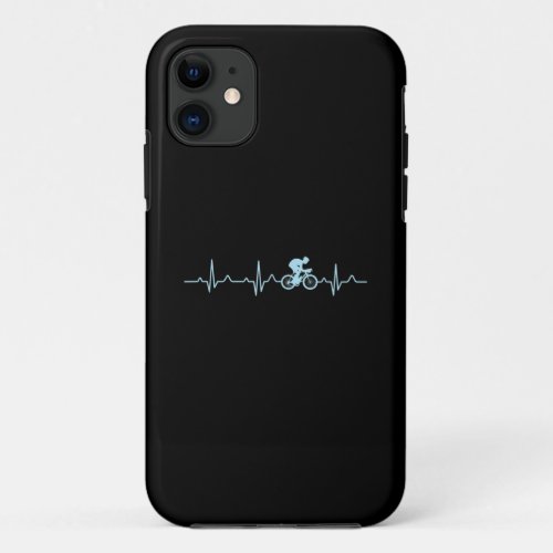 Awesome Cyclist Heartbeat Mountain Biking Cycling iPhone 11 Case