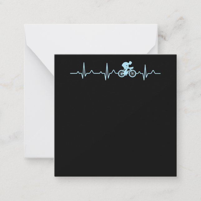 awesome cyclist heartbeat mountain biking cycling note card (Front)