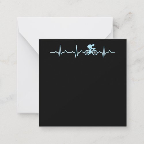 awesome cyclist heartbeat mountain biking cycling note card