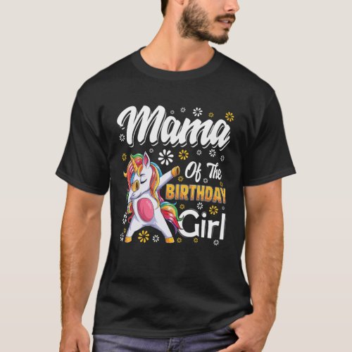 Awesome Dabbing Unicorn Birthday Mama Family Match T_Shirt