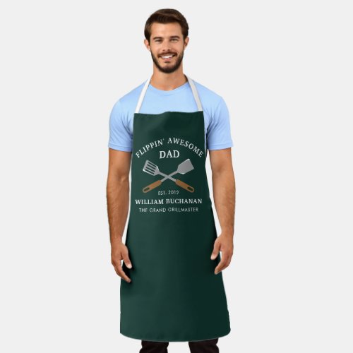 Awesome Dad BBQ Father Grill Chef Personalized Apron