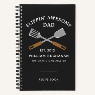 Awesome Dad BBQ Father Personalized Recipe Notebook