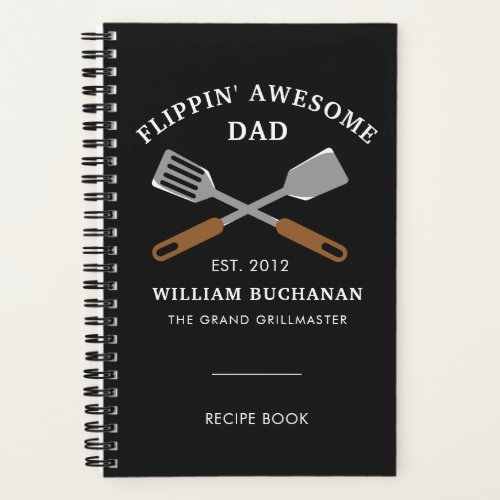 Awesome Dad BBQ Father Personalized Recipe Notebook