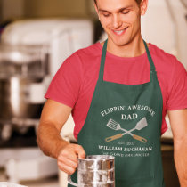 Awesome Dad BBQ Grill Chef Personalized Any Color Apron