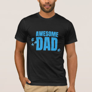 Awesome dad blue text T-Shirt