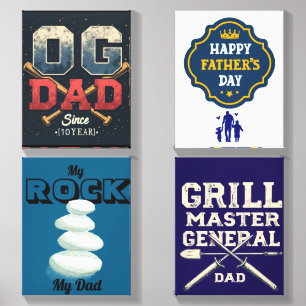 Awesome Dad Canvas Tile Collection - Father's Day