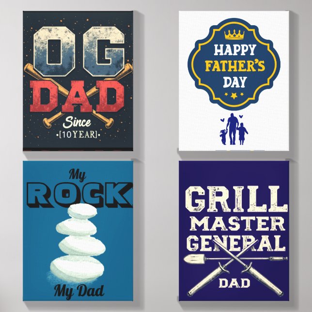 Awesome Dad Canvas Tile Collection - Father's Day  (Front Set)