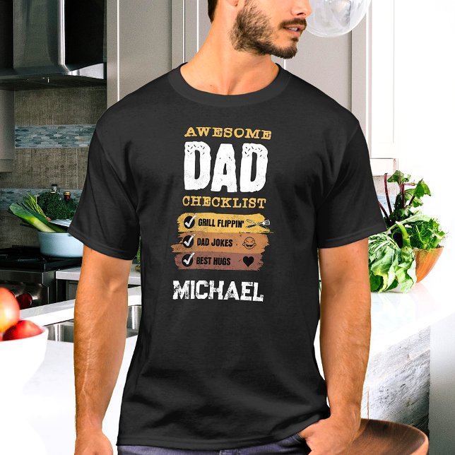 Awesome Dad Checklist Custom Name Personalized T-Shirt (Creator Uploaded)