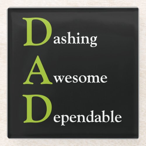 Awesome Dad definition funny Fathers Day Glass Coaster