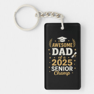 Awesome Dad of a 2025 Senior father's day gift Keychain