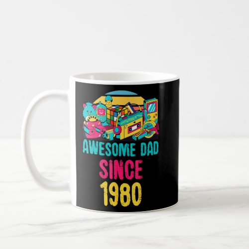 Awesome Dad Since 1980 Retro Vintage 80 s Toys Fat Coffee Mug